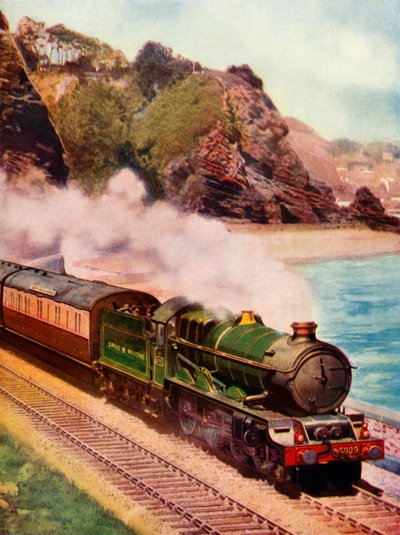 King-luokan veturin piirtämä Cornish Riviera Express, 1935-36. tekijältä Unbekannt