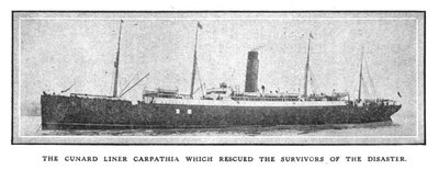 Cunard-linja-auto Carpathia, joka pelasti katastrofista eloonjääneet, 20. huhtikuuta 1912. tekijältä Unbekannt