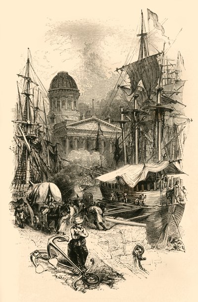 Custom House, Liverpool, 1800-luvun puoliväli. tekijältä Unbekannt