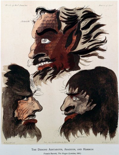 "Demonit Ashtaroth, Abaddon ja Mammon", 1801 tekijältä Unbekannt