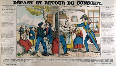 Varusmiehen lähtö ja paluu, 1800-luku tekijältä Unbekannt