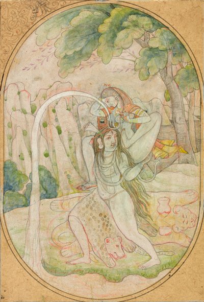 Gangesin laskeutuminen, n. 1800. tekijältä Unbekannt