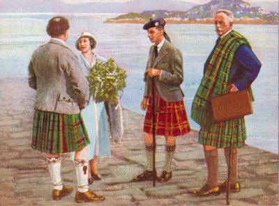 Yorkin herttua ja herttuatar myöhemmin kuningas George VI ja kuningatar Elisabet tervehtivät saapuessaan I. tekijältä Unbekannt