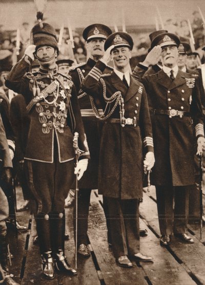 Yorkin herttua ja prinssi Henry toivottavat Walesin prinssin tervetulleeksi Portsmouthissa, 1925 tekijältä Unbekannt