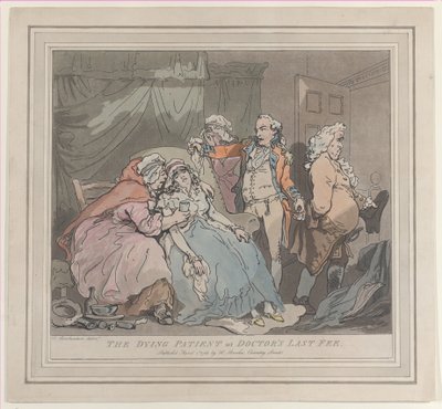Kuoleva potilas eli lääkärin viimeinen maksu, 1. huhtikuuta 1786, 1. huhtikuuta 1786. tekijältä Unbekannt