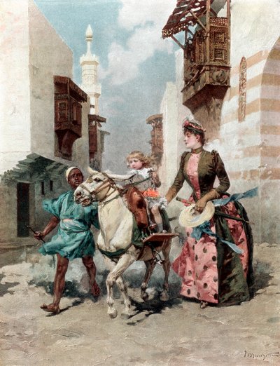 Egyptiläinen kortteli yleisnäyttelyssä Pariisissa, 1889 tekijältä Unbekannt