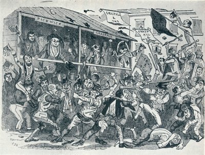 Eatanswillin vaalit, c1836, 1925 tekijältä Unbekannt