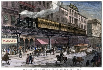 The Elevated Railway, Third Avenue, New York, 1879 tekijältä Unbekannt