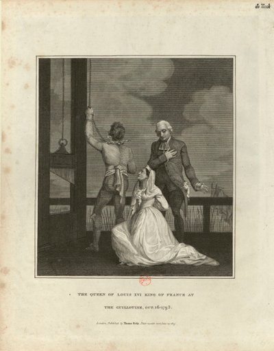 Marie Antoinetten teloitus 16. lokakuuta 1793 1815. tekijältä Unbekannt
