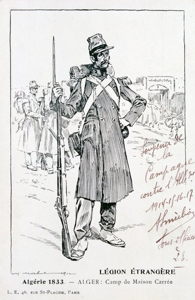 Ranskan muukalaislegioona, Maison Carrée, Algeria, 1833, 1900-luku tekijältä Unbekannt