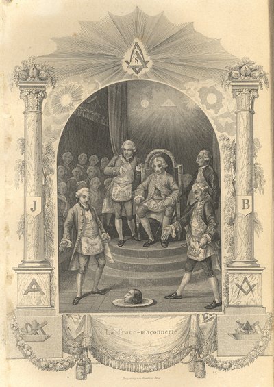 Ranskan vapaamuurarien seremonia, 1844 tekijältä Unbekannt