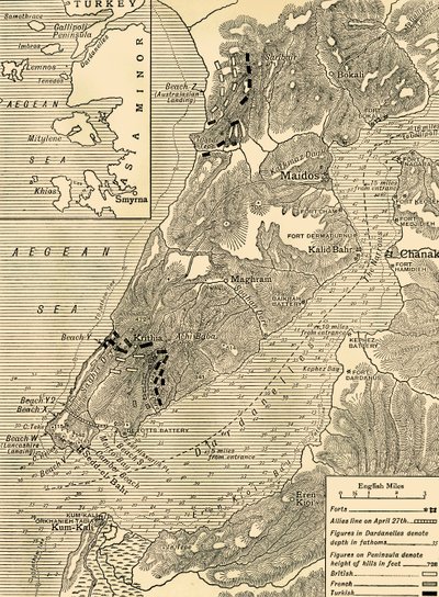 Gallipolin kampanja, ensimmäinen maailmansota, 1915, c1920. tekijältä Unbekannt