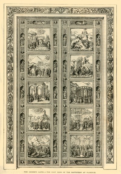 Ghiberti Gates - Firenzen kastekappelin itäinen ovi, 1882. tekijältä Unbekannt