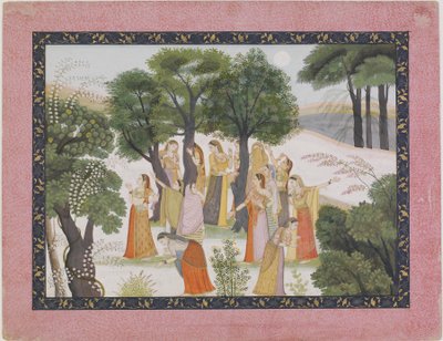 Gopit etsivät Krishnaa Bhagavata Puranasta, n. 1780. tekijältä Unbekannt
