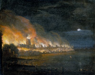 Lontoon suuri palo, 1666, n. 1666 tekijältä Unbekannt