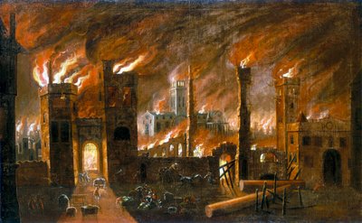 Lontoon suuri palo, 1666, n. 1675 tekijältä Unbekannt