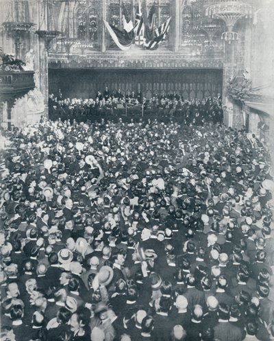 Suuri rekrytointikokous Lontoon kiltahallissa, 1914 tekijältä Unbekannt