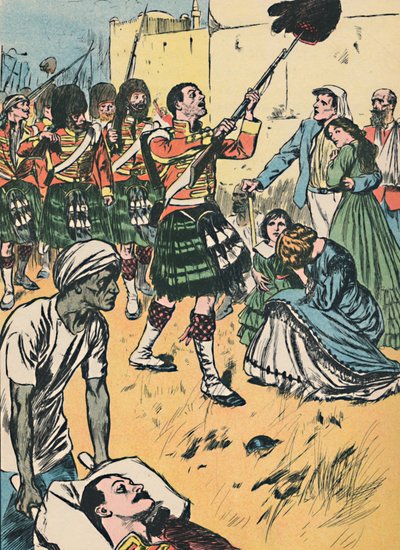 The Highlanders tulossa Lucknow, c1907 tekijältä Unbekannt