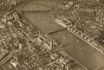 Thorneyn pyhä saari muinaisena luostarineen sellaisena kuin se nykyään näkyy, vuodelta 1935. tekijältä Unbekannt