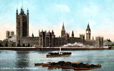 Houses of Parliament, Westminster, Lontoo, 1900-luvun alku tekijältä Unbekannt