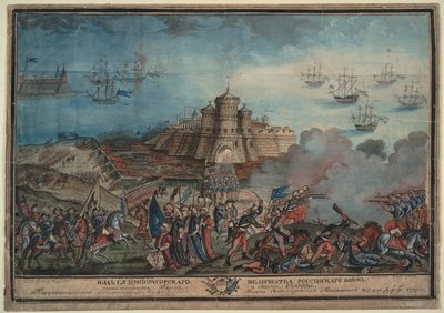 Venäjän keisarillinen armeija ennen Turkin Ochakovin satamaa, 1790 tekijältä Unbekannt