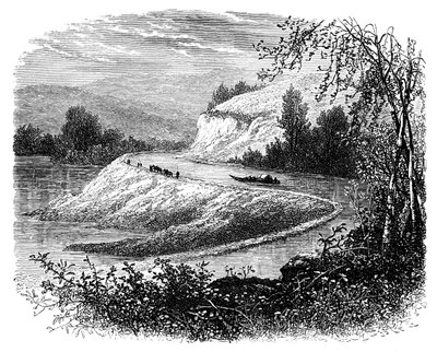 James-joki ja maaseutu lähellä Richmondia, Virginia, USA, 1800-luku tekijältä Unbekannt
