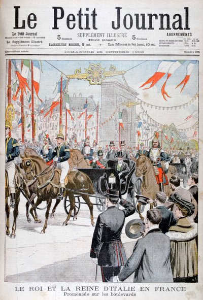 Italian kuningas ja kuningatar Ranskassa, 1903 tekijältä Unbekannt