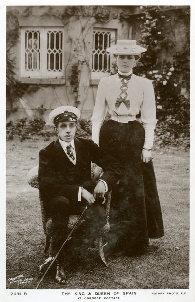 Espanjan kuningas ja kuningatar Osborne Cottagessa, Isle of Wight, c1906-c1919 tekijältä Unbekannt