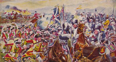 Kings Own Yorkshiren kevyt jalkaväki. Battle in the Rosefields At Minden, 1759, 1939 tekijältä Unbekannt