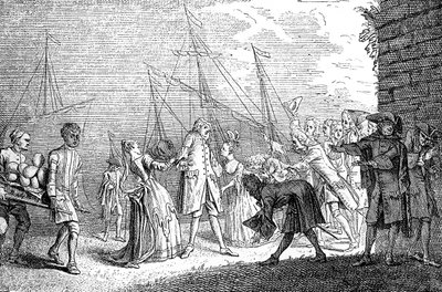 Senesinon maihinnousu, 1720 tekijältä Unbekannt
