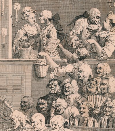 Naurava yleisö, 1733, 1830-luvut. tekijältä Unbekannt