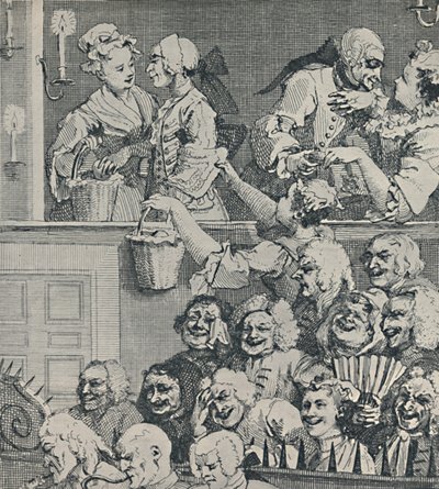 Naurava yleisö, 1733, 1920 tekijältä Unbekannt
