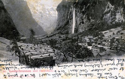 Lauterbrunnenin laakso, Berner Oberland, Sveitsi, 1903 tekijältä Unbekannt