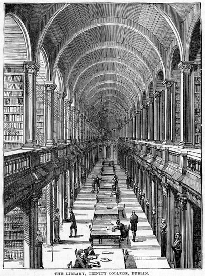 Kirjasto, Trinity College, Dublin, 1800-luku tekijältä Unbekannt