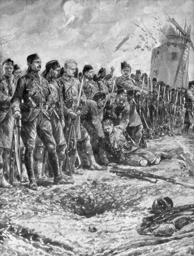 Lontoon skotlantilainen territoriaalinen rykmentti uudistaa linjaansa tulituksen alla, 31. lokakuuta 1914, 1926 tekijältä Unbekannt