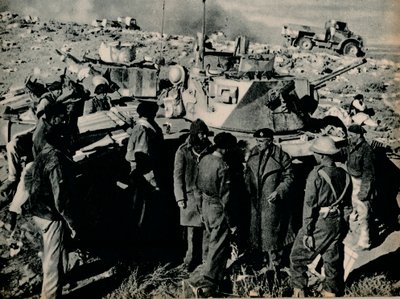 Tapaaminen El Dudassa. Marraskuun 26. päivänä Tobrukin varuskunta valtasi El Dudan, 1941 1944 tekijältä Unbekannt
