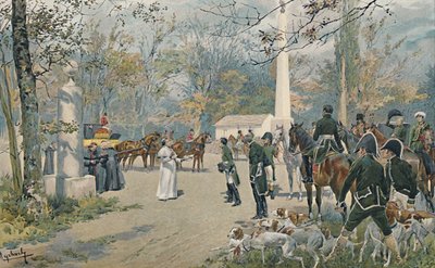 Napoleonin ja Pius VII:n tapaaminen Fontainebleaussa, 1813, 1896 tekijältä Unbekannt
