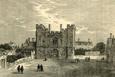 Pyhän Johanneksen Jerusalemin luostari, Clerkenwell - portti lännestä, n. 1872. tekijältä Unbekannt