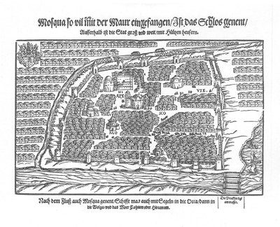 Sigmund von Herbersteinin Moskovan kartta Moscouiter Wonderful Historiesista, 1567 tekijältä Unbekannt