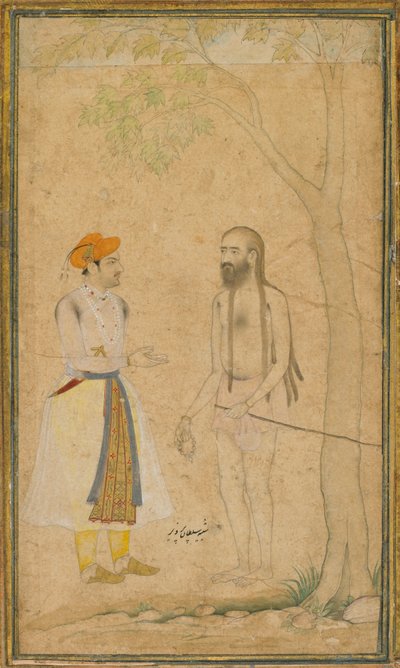 The Mughal Prince Parvez and a Holy Man, ca. 1610.  tekijältä Unbekannt
