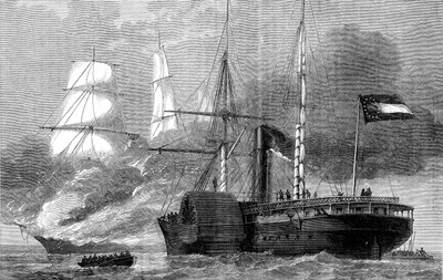 Nashville tuhosi liittovaltion kauppiaan, Amerikan sisällissota, 1861-1862 c1880 tekijältä Unbekannt