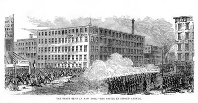 The New York Draft Riots, Second Avenue, New York City, 13.-16.7.1863, 1872 tekijältä Unbekannt