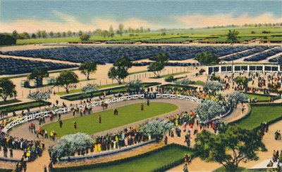 Paddock Santa Anitassa, Los Angeles Turf Clubissa, Arcadiassa, Kaliforniassa, 1930-luku. tekijältä Unbekannt