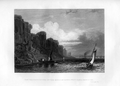 Palisade Rocks Hudson-joella, Länsirannalla, New Yorkissa, 1855 tekijältä Unbekannt