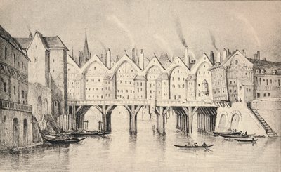 Pont St Michel vuonna 1550, 1915 tekijältä Unbekannt