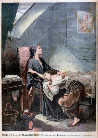 Köyhyyden vaivaama perhe tai itsemurha, 1849, 1897 tekijältä Unbekannt
