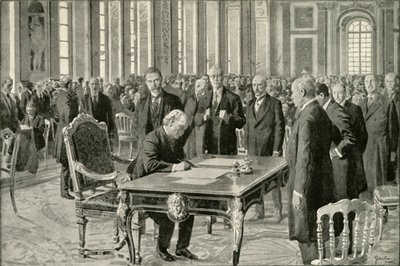 Ison-Britannian pääministeri allekirjoitti rauhansopimuksen, 1919. tekijältä Unbekannt