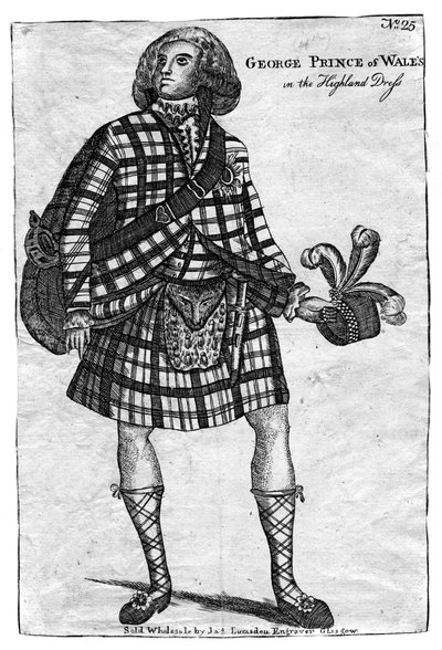 Walesin prinssi, tuleva kuningas George IV 1762-1830 Highland-puvussa tekijältä Unbekannt