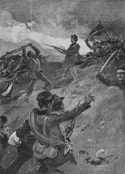 Palkinto käytiin kiivaasti teräksestä teräkseen, 1896, 1902 tekijältä Unbekannt