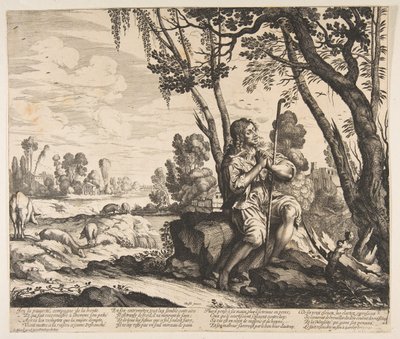 Tuhlaajapoika vartioi sikoja, n. 1636. tekijältä Unbekannt